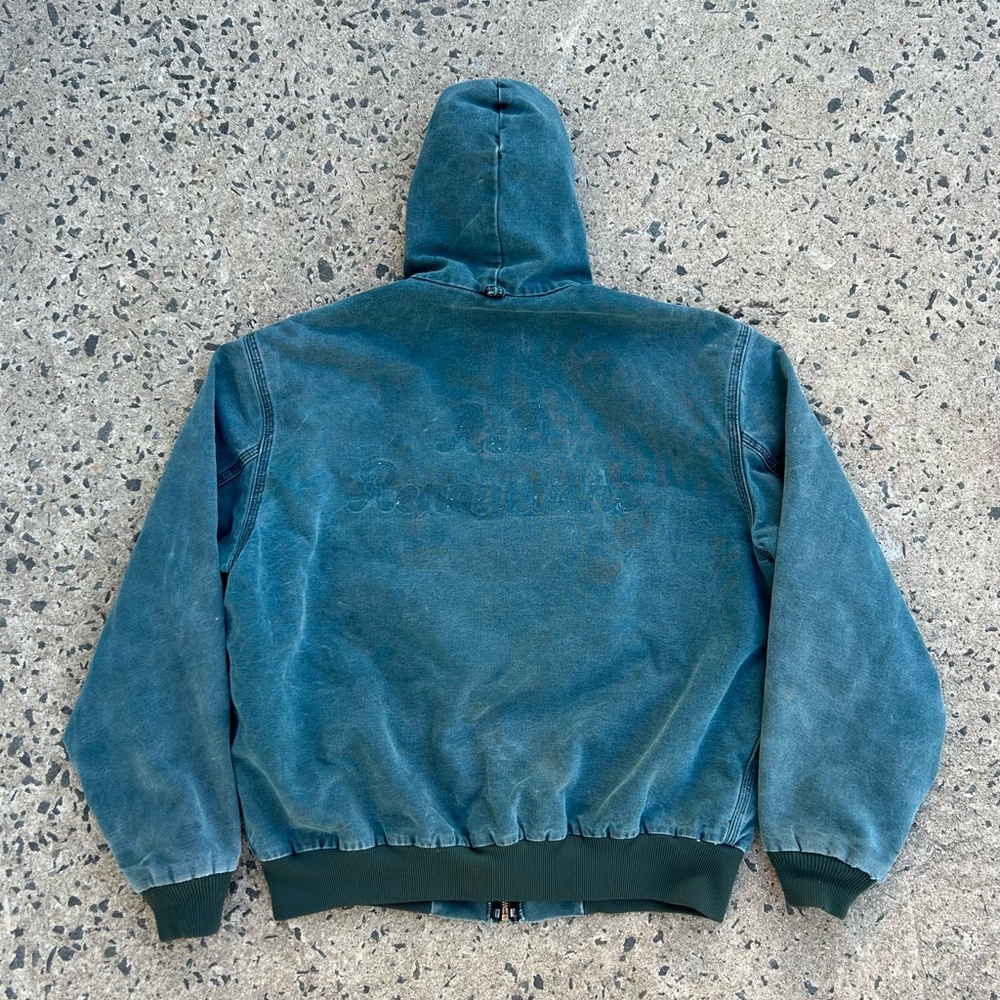 VTG Rare Carhartt Men's Active Jacket Hunter Green JQ243 Size XL Distressed - Picture 9 of 10
